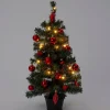 Intratuin mini kunstkerstboom Lawton kerstbal rood met 20 lampjes extra warm D 32 H 60 cm