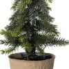 Intratuin mini kunstkerstboom Kraft met 10 lampjes warm wit D 12 H 23 cm