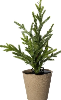 Intratuin mini kunstkerstboom Kraft met 10 lampjes warm wit D 8 H 25 cm