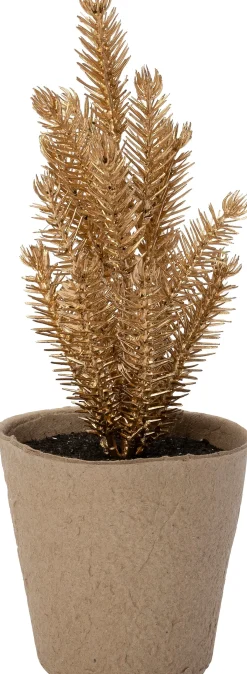 Intratuin mini kunstkerstboom Kraft goud D 8 H 21 cm