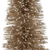 Intratuin mini kunstkerstboom Frank beige op voet met 10 lampjes warm wit D 13 H 50 cm