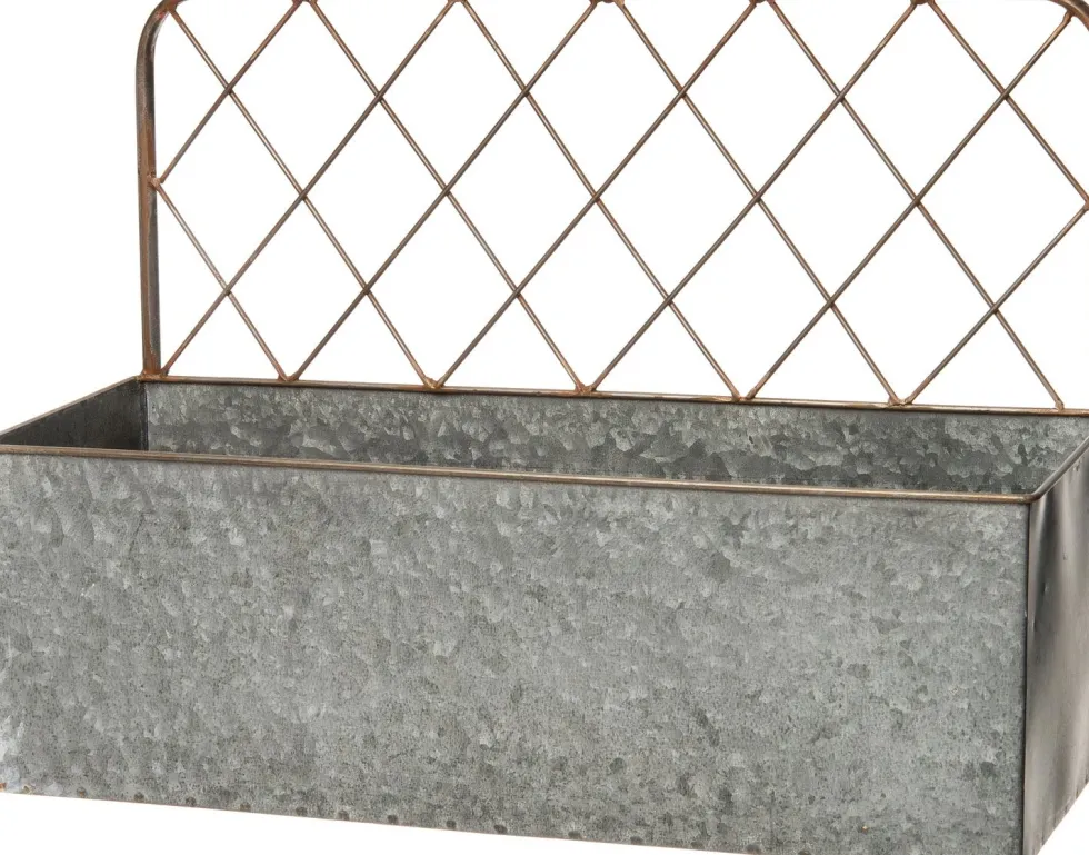 Intratuin muur bloempot Tim grijs 51,5 x 18,5 x 38 cm