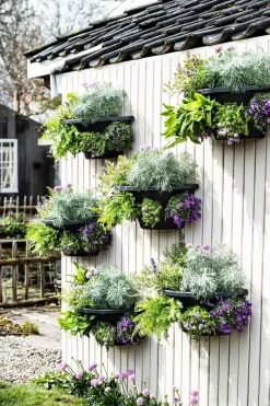 Intratuin muur bloempot zwart 50 x 26 x 21,5 cm