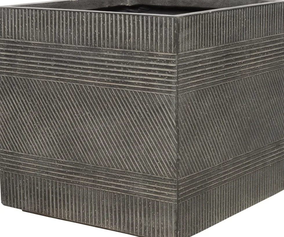 Intratuin plantenbak Lijnen grijs 44 x 44 x 43 cm