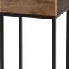 Intratuin plantenbak Miles op voet zwart / naturel 22 x 22 x 54 cm