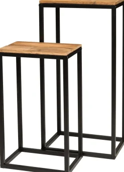 Intratuin plantenkruk zwart / naturel 35 x 24 x 60 cm