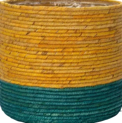 Intratuin plantenmand Keoni geel / blauw D 33 H 31 cm