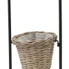 Intratuin plantenmand met standaard zwart / naturel 26 x 24 x 70 cm