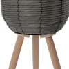 Intratuin plantenmand op poten Shaniel grijs D 24 H 39,5 cm