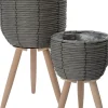 Intratuin plantenmand op poten Shaniel grijs D 20 H 29,5 cm