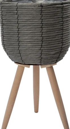 Intratuin plantenmand op poten Shaniel grijs D 29 H 52,5 cm
