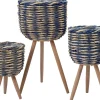Intratuin plantenmand op poten Saar blauw / naturel D 26 H 42 cm