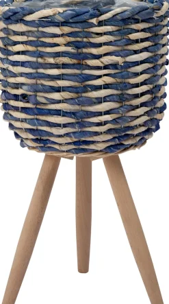 Intratuin plantenmand op poten Saar blauw / naturel D 26 H 42 cm