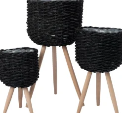 Intratuin plantenmand op poten Saar zwart D 21 H 33 cm