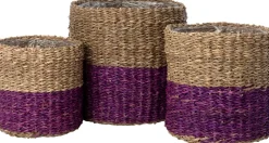 Intratuin plantenmand Ruben duotoon naturel / paars D 22 H 23 cm