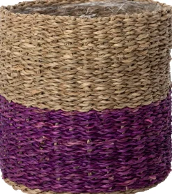 Intratuin plantenmand Ruben duotoon naturel / paars D 18 H 19 cm