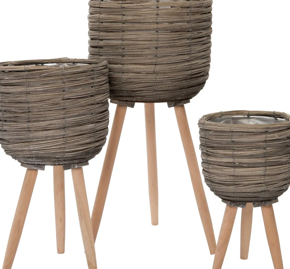 Intratuin plantenmand Suuz grijs / naturel D 21 H 33 cm