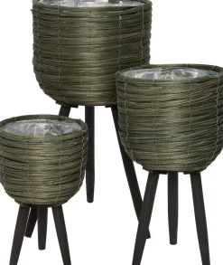 Intratuin plantenmand Suuz groen / zwart D 29 H 59 cm