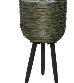 Intratuin plantenmand Suuz groen / zwart D 29 H 59 cm