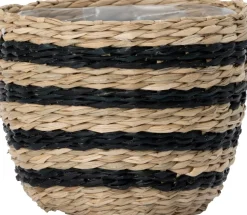 Intratuin plantenmand Yke naturel / zwart D 17 H 13 cm