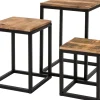 Intratuin plantentafel Flynn zwart / naturel 35 x 35 x 51 cm