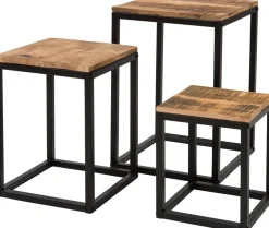 Intratuin plantentafel Flynn zwart / naturel 25 x 25 x 31 cm