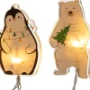 Intratuin raamstickers ijsbeer met pinguïn Chad wit LED 6 lampjes warm wit 155 cm