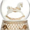 Intratuin sneeuwbol hobbelpaard wit / goud D 10 H 14 cm