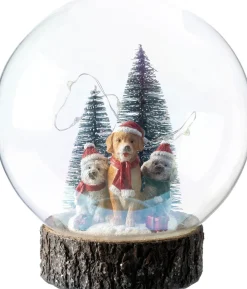 Intratuin sneeuwbol honden met verlichting D 14,5 H 16,5 cm