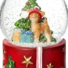 Intratuin sneeuwbol kerstboom met rendier rood / wit D 7 H 9 cm