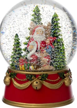 Intratuin sneeuwbol kerstman rood / groen D 12 H 15,4 cm