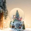 Intratuin sneeuwbol kerstman op slee grijs / wit D 13 H 17,1 cm