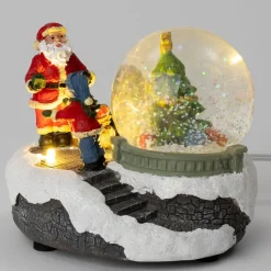 Intratuin sneeuwbol Nix kerstman multi met verlichting 11,5 x 10 x 9,3 cm