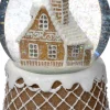 Intratuin sneeuwbol Petra peperkoekhuis bruin / wit D 10 H 14 cm