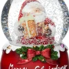 Intratuin sneeuwbol Snoa kerstman cadeau rood D 4,5 H 6,5 cm