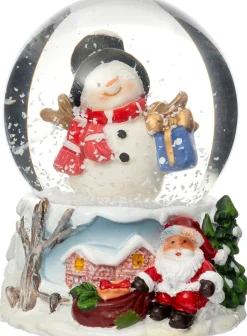 Intratuin sneeuwbol Snoa sneeuwpop cadeau wit D 4,5 H 6,5 cm