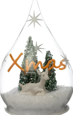 Intratuin sneeuwbol transparant met verlichting D 10 H 15 cm