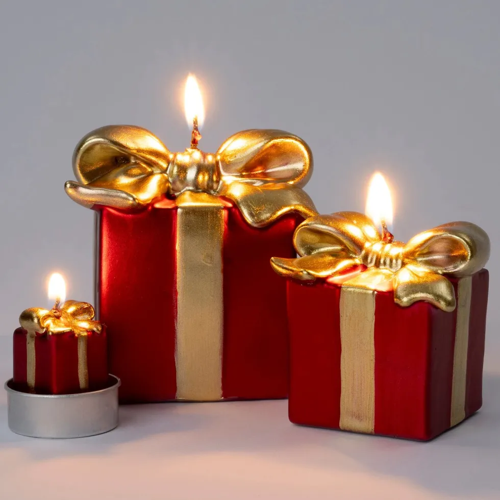 Intratuin stompkaars cadeau rood 8 uur 5,5 x 5,5 x 7,5 cm
