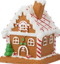 Intratuin stompkaars gemberkoek huis bruin / wit 10 uur 8,3 x 7,5 x 11 cm