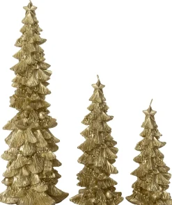 Intratuin stompkaars Kerstboom goud 6 uur D 9,5 H 19 cm