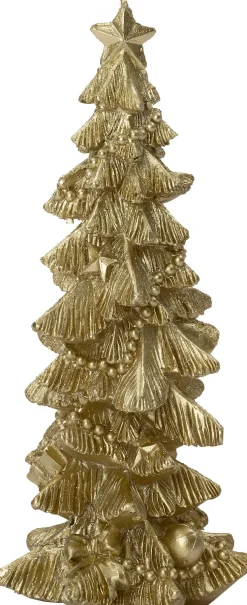Intratuin stompkaars Kerstboom goud 6 uur D 9,5 H 19 cm