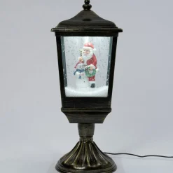 Intratuin tafellamp Lucas zwart / goud met verlichting 20 x 20 x 51 cm