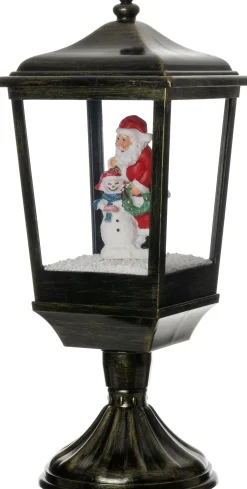 Intratuin tafellamp Lucas zwart / goud met verlichting 20 x 20 x 51 cm