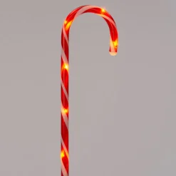 Intratuin tuinsteker zuurstok met timer rood/wit 13 x 2 x 53 cm 4 stuks