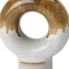 Intratuin vaas Alvin wit / bruin 9,5 x 5,5 x 17 cm