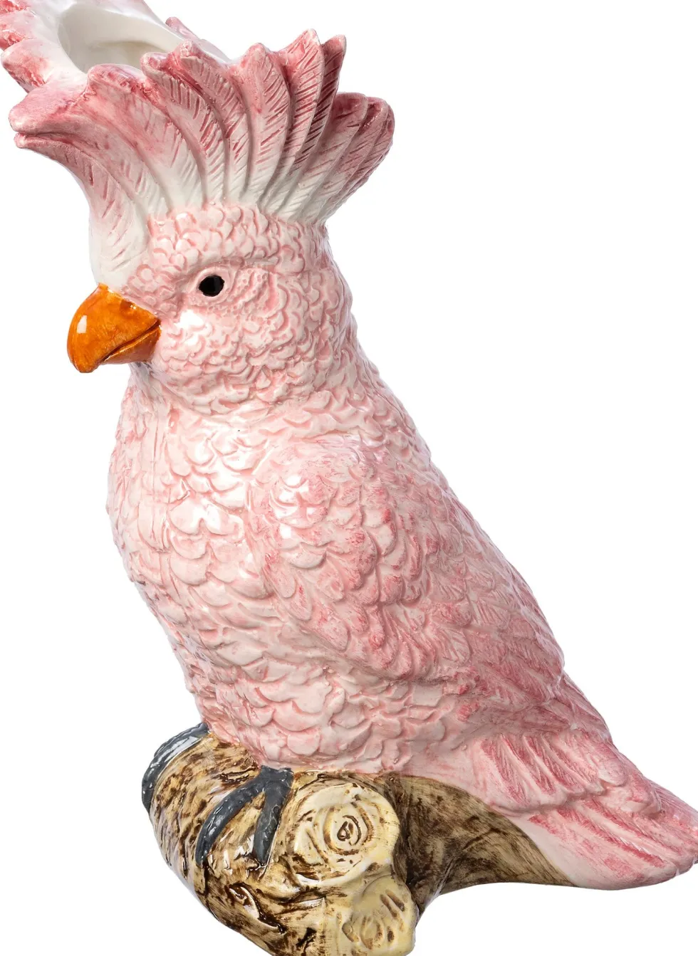 Intratuin vaas Arden kaketoe op tak roze 18 x 11,3 x 24,4 cm