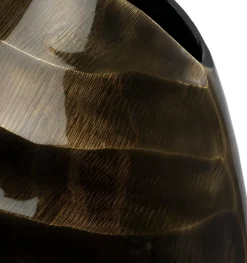 Intratuin vaas Bregje goud / zwart 26 x 14 x 36 cm