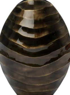 Intratuin vaas Bregje goud / zwart 26 x 14 x 36 cm