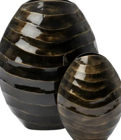 Intratuin vaas Bregje goud / zwart 46 x 19 x 55 cm