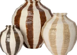 Intratuin vaas Bristol bruin / beige 18,2 x 17,2 x 20,7 cm
